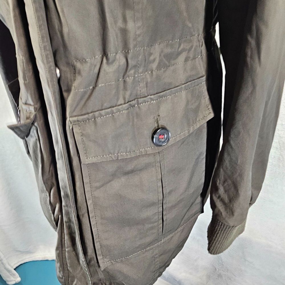 Levi's Womens L Parka Jacket Sherpa Lined Outdoor Winter Zip Up Olive Faux Fur - Picture 5 of 16